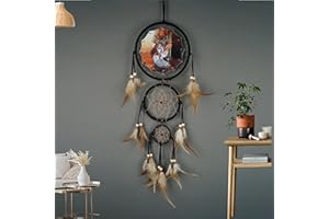 REMORLET Wolf Eagle Dream Catcher Wall Decor for Boys Kids Bedroom Dreamcatcher Big Dream Catchers Wall Hanging (DC15 OWL)