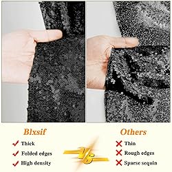 Blxsif Black Sequin Backdrop Curtains - 4 Panels