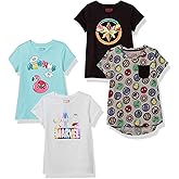 Amazon Essentials Disney | Marvel | Star Wars | Frozen | Princess Girls and Toddlers' Short-Sleeve T-Shirts, Multipacks