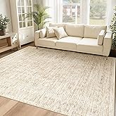 Washable Area Rug 5x7: Moroccan Rug for Living Room Geometric Boho Rug Farmhouse Non Slip Stain Resistant Rugs Low Pile Soft Carpet for Bedroom Dining Room Home Office Children Room (Beige,5'x7')