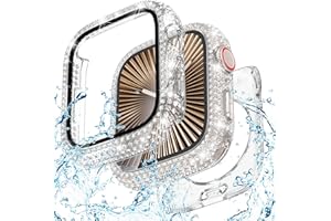 Goton Series 11 42mm Waterproof Bling Case for Apple Watch Series 11 & 10 Screen Protector 42 mm, Sparkling PC Front Bumper & Hollow Back for iWatch Cover, Splash-Resistant, Easy Install
