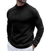 COOFANDY Men's Mock Turtleneck Sweater Long Sleeve Knitted Slim Fit Casual Half Neck Pullover Sweaters