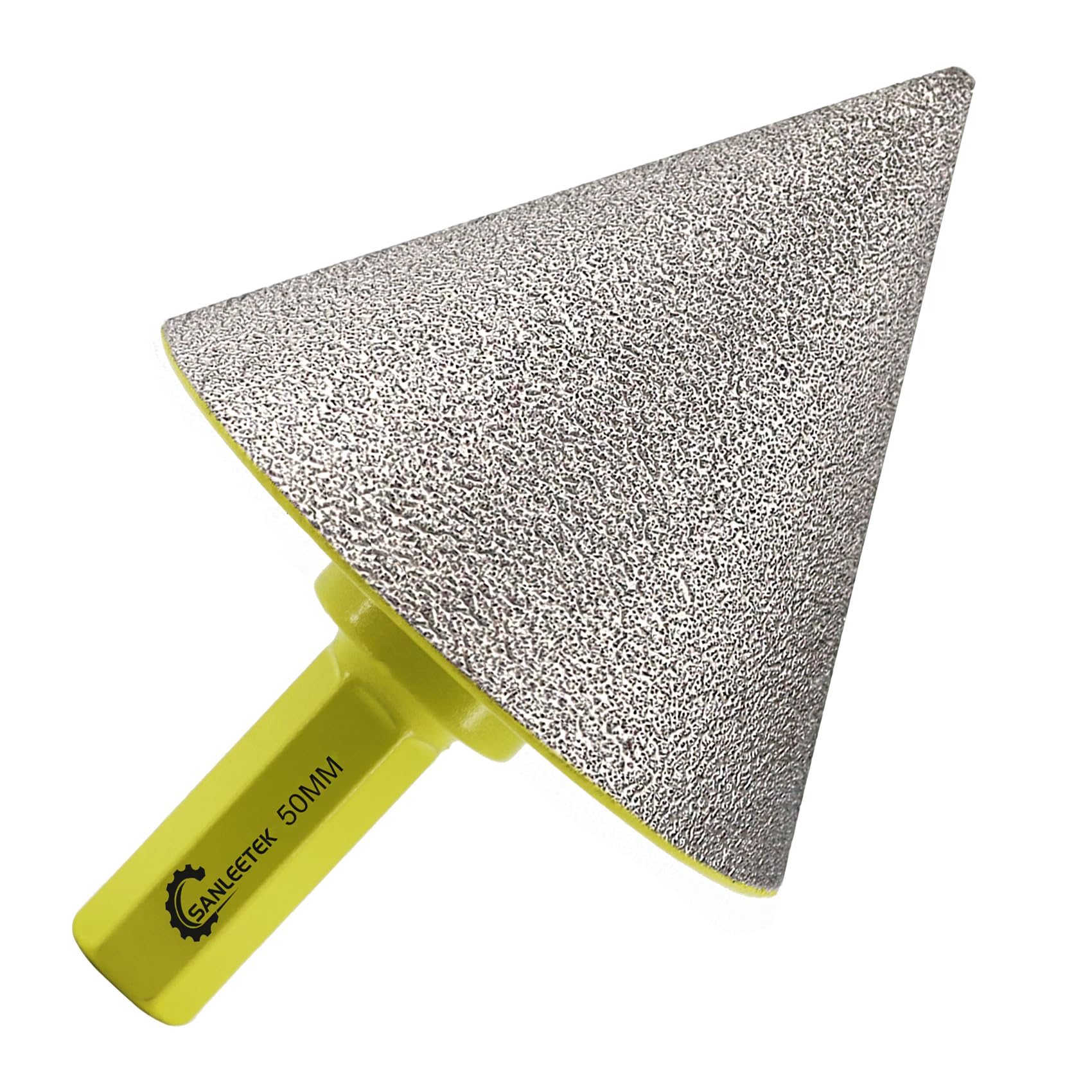 Diamond Beveling Chamfer Bits 50mm SANLEETEK Cone Tile Bits with Hex Shank for Shaping Enlarging Grinding Existing Holes in Tile Porcelain Ceramic Granite Marble