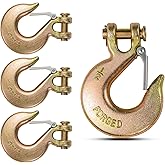 AYAYGD 4Pack 1/2Inch Clevis Slip Hook with Safety Latch - Heavy Duty Grade 70 Steel for Trailer Chains, Winch, Tow, and Chain Hooks, 48,000 Lbs. Capacity