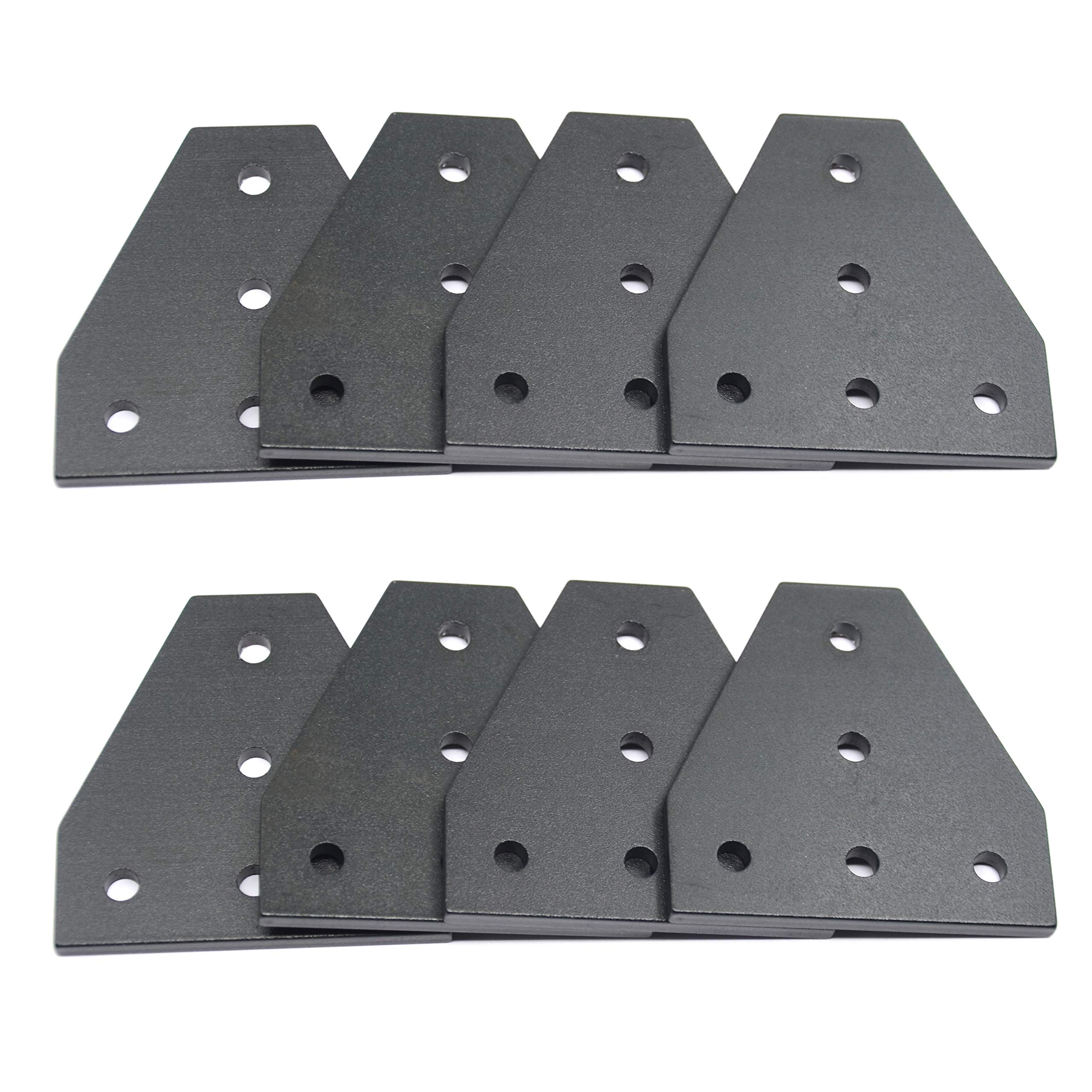 Befenybay 8PCS/Set Surface Anodic Oxidation Black T Shape Corner Bracket Plate 5-Hole Outside Joining Plate for 2020 Series Aluminum Profile 3D Printer Frame (Black T-8)