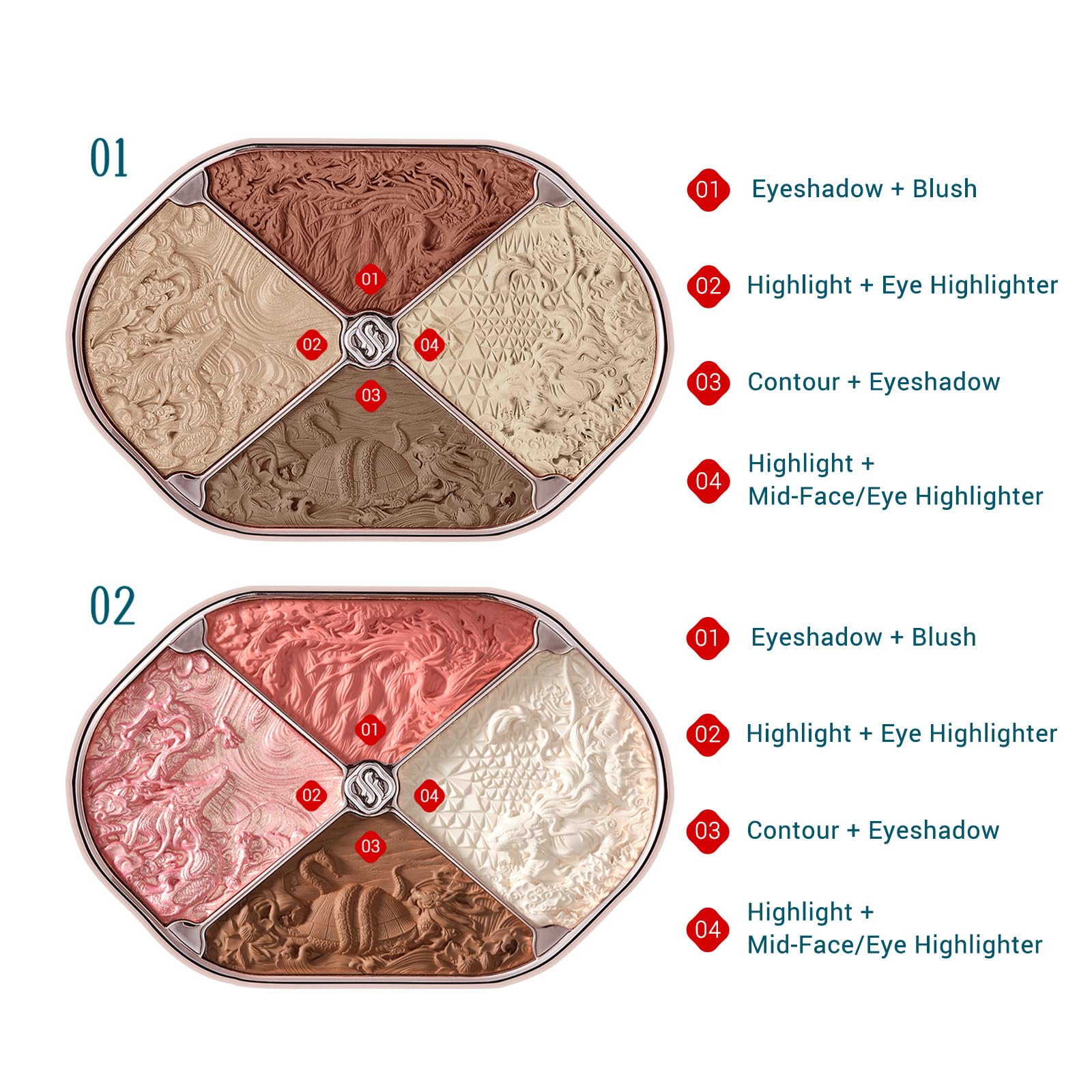FLORASIS Constellation Floral Engraving Contour Makeup Palette (01 Constellation)