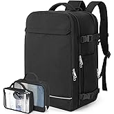 Sinaliy Personal Item Backpack, 40L Large Travel Backpack for Women Men, Waterproof Carry on Backpack for College, Business, Work