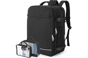 Sinaliy Personal Item Backpack, 40L Large Travel Backpack for Women Men, Waterproof Carry on Backpack for College, Business, Work