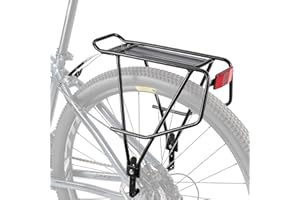 KONG MING CAR Rear Bike Rack - Bike Cargo Rack for Disc Brake/Non-Disc Brake Mount - Large Capacity Bicycle Pannier Rack, Height Adjustable for 26"-29" Frames (Width)