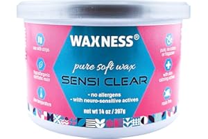 Waxness Sensi Clear Pure Soft Wax Tin 14 oz (400 g) – Rosin-Free and Fragrance-Free Clear Gel Formula with Neuro-Active Comfo