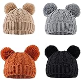 Yuoahcn Baby Girl Beanie Winter Baby Boy Hat with Pom pom Warm Infant Knitted Hats Toddler Kid Beanies