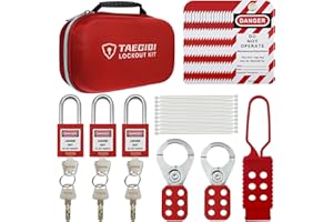 TAEGIQI Lockout Tagout Kit,Lock Out Tag Out Kits,Group Lockout Hasps,Safety Padlocks,Loto Tags,Zip Ties,Electrical Switch Safety Lockout Kit,OSHA Compliant for Industrial,S01
