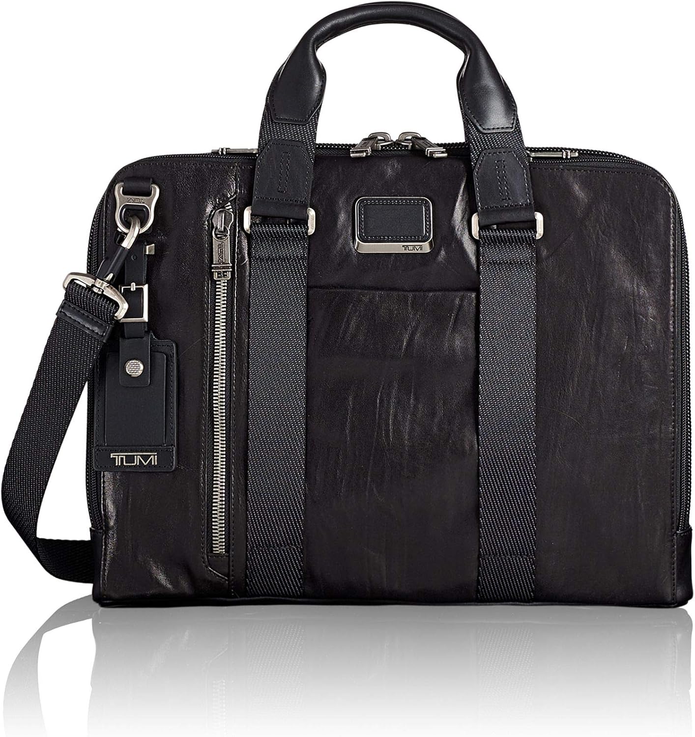 tumi aviano slim brief leather
