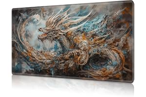RAUEDWDJS MTG Playmat,Game Play Mat for MTG TCG 24 x 14 inches Cards Game Playmats,Trading Card Game Stitched Play Mats Commander Deck Gaming Desk Mat Card Gameplay Mats,Artdragon