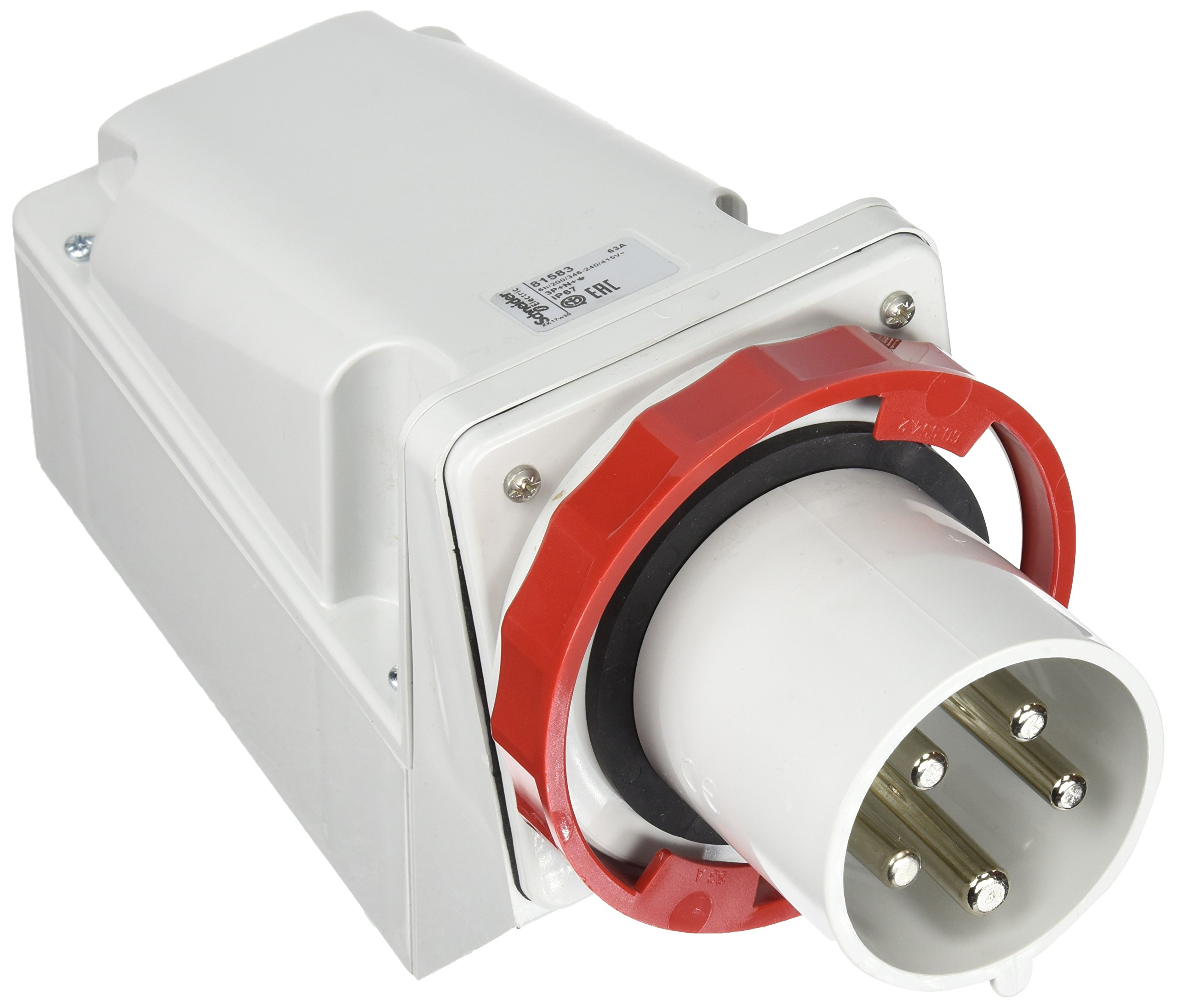 Schneider Electric 81583 Socle connect. Sail. 63A 3Pnt 380-415V I, White