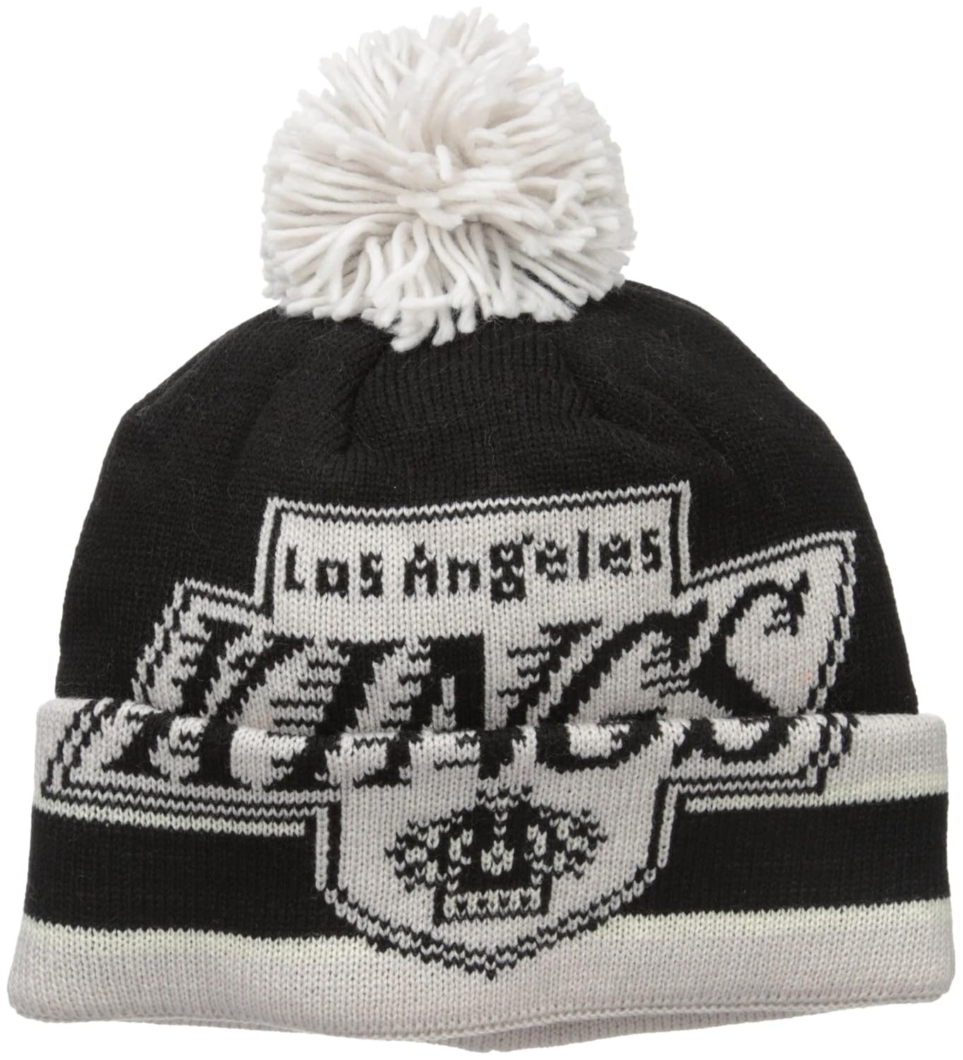 NHL Los Angeles Kings Men's CCM Cuffed Pom Knit Cap One Size Black NHL Los Angeles Kings Men's CCM Cuffed Pom Knit Cap One Size Black