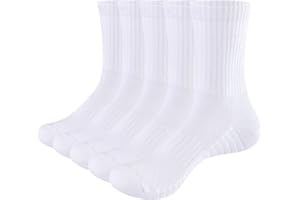 YUEDGE Womens Golf Tennis Training Athletic Socks For Women, Breathable Wicking Cushioned Crew Socks Padded Work Boot Socks