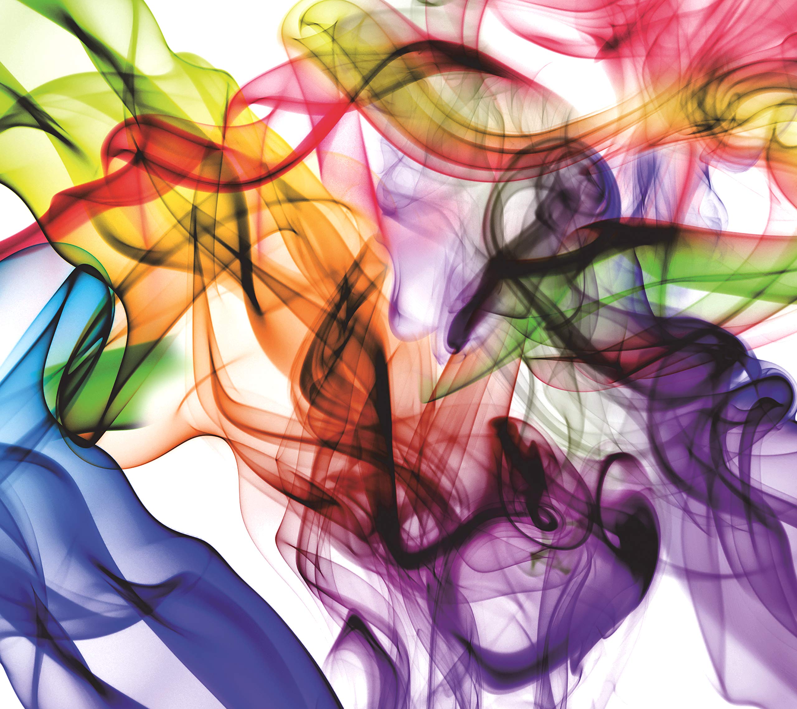 AG Design Colourful Flowing Smoke Curtains for Living Room, Kitchen, Bedroom, Garden Shed, 180 x 160 cm, 2 Pieces, FCS XL 4821, Multicoloured, H160 x B180 cm (1er Pack)