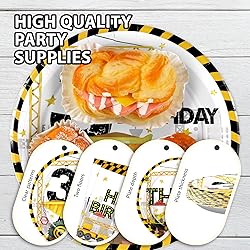 96 Pcs Construction 3rd Birthday Party Supplies