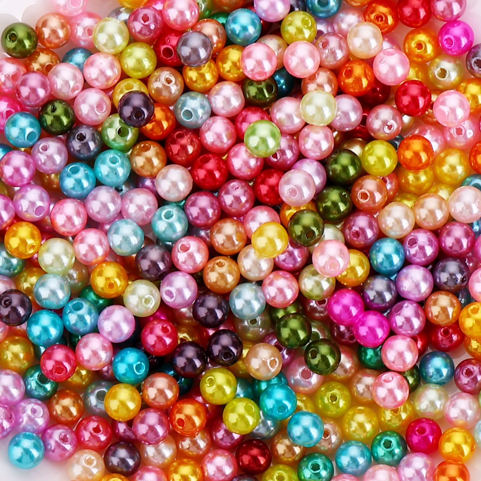 Prasacco 500 Pcs Colorful Acrylic Round Beads 8mm for Bracelet Necklace Jewelry Making DIY Crafts