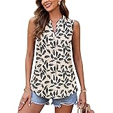 AUSELILY Womens 2026 Summer Tank Tops Causal Ladies V Neck Sleeveless Loose Pleated Shirts Blouse