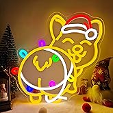 FuugZze Christmas Neon Signs for Wall Decor Corgi Neon Lights for Bedroom Dimmable Dog Led Sign Christmas Light Up Signs for Corgi Party Decor Wall Room Home Decorations