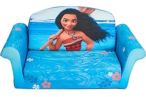 Marshmallow Furniture, Children's 2-in-1 Flip Open Foam Compressed Sofa, Moana