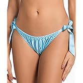 Farlenoyar Women Silk Panties Lightweight Briefs Smooth Breathable Satin Bikini,Sexy Tie-Side Underwear Daily Fit Comfort