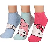 Bioworld Hello Kitty My Melody Hello Kitty My Melody And Cinnamoroll Womens Cozy Ankle Socks 3 Pack