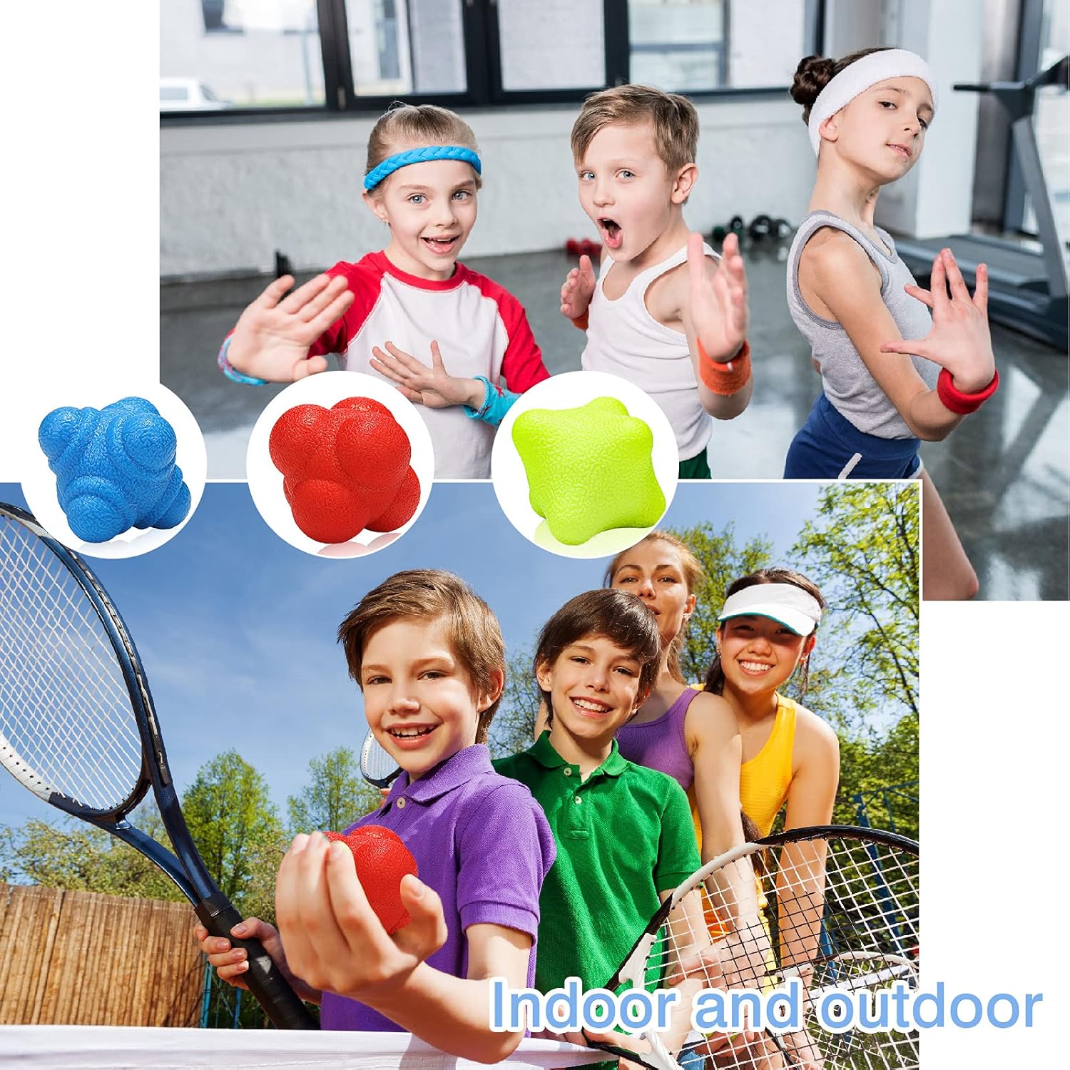 3 Pieces Reaction Balls Bounce Reaction Ball Rubber Reaction Ball Different Level Reaction Ball for Agility Reflex, Coordination Training, Hand-Eye Coordination, Blue, Red and Yellow : Sports & Outdoors