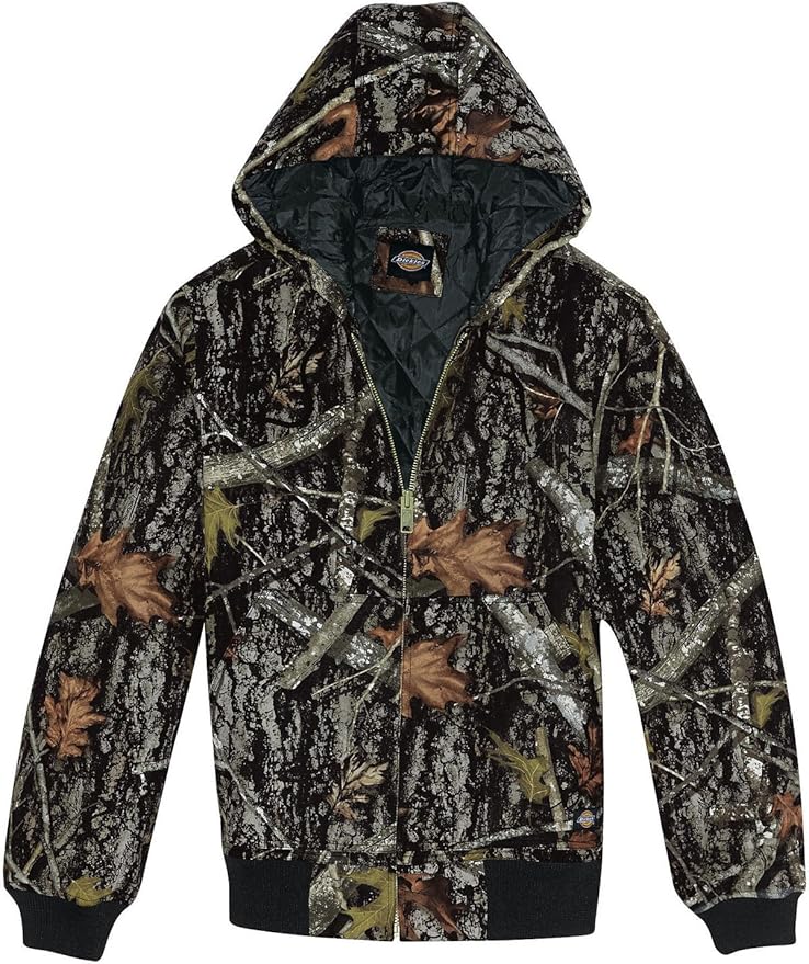 Dickies Men's Sanded Duck Insulated Hooded Jacket, Camo New Conceal, X-Large at Amazon Menâs 