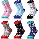 JenPen 6 Pairs Nurse Socks Gifts Funny Medical Nursing Crew Socks Novelty Doctor Gift for Women Rn Cna Hospital Med Worker
