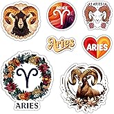 Zodiac Sign Stickers, Astrology Stickers for Water Bottle and Laptop - Zodiac Party Favors & Decorations, Waterproof Vinyl Decals, Gifts for Women & Men (Aries)