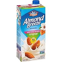 Almond Breeze Dairy Free Almondmilk, Unsweetened Original, 32 Ounce (Pack of 12)