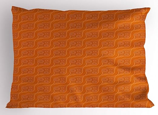 Amazon Com Lunarable Boho Orange Pillow Sham Australian Tribal