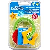 Dr. Brown's Learning Loop, Baby Teether Ring with Multiple Shapes & Textures, Soft 100% Silicone, BPA Free, 3m+