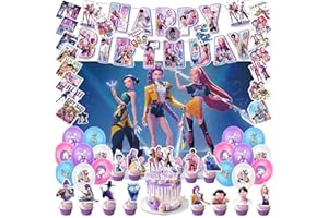 HZHZMOR 81Pcs Party decorations, with banner, paper balloons, cake toppers, decor balloons and backdrops, suitable for decorating birthday and party for boys and (Blue)