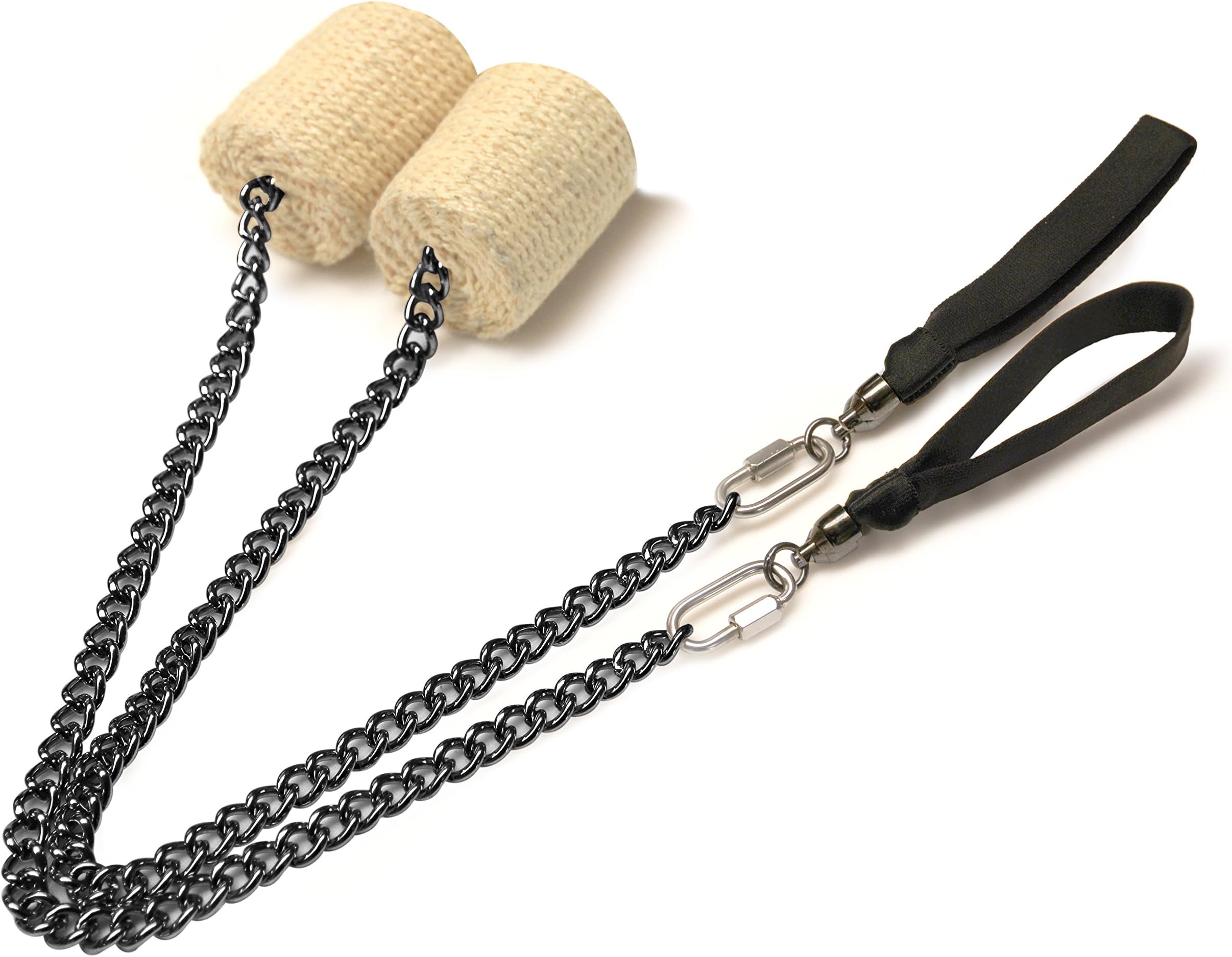 Pair of 2 inch Weka Oval Twist Chain Fire Poi