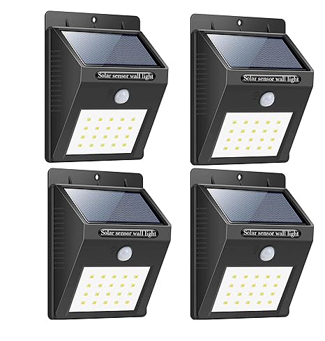 Citra 20 LED Solar Motion Sensor Light,Outdoor Weatherproof for Driveway Garden Path Yard-4 Pack