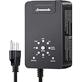 DEWENWILS 60W Low Voltage Transformer, 120V AC to 12V DC, Dusk to Dawn Sensor & Timer, Weatherproof Low Voltage Landscape Transformer for Spotlights, Garden Lights, Pathway Lights…