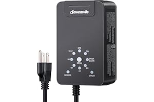 DEWENWILS 60W Low Voltage Transformer, 120V AC to 12V DC, Dusk to Dawn Sensor & Timer, Weatherproof Low Voltage Landscape Transformer for Spotlights, Garden Lights, Pathway Lights…