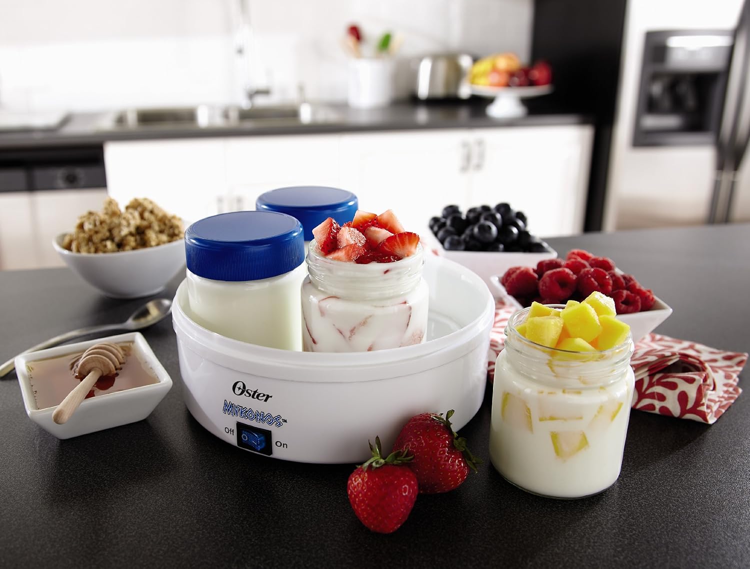 Oster CKSTYM1001 Mykonos Greek Manual Yogurt Maker, 1-Quart: Kitchen & Dining