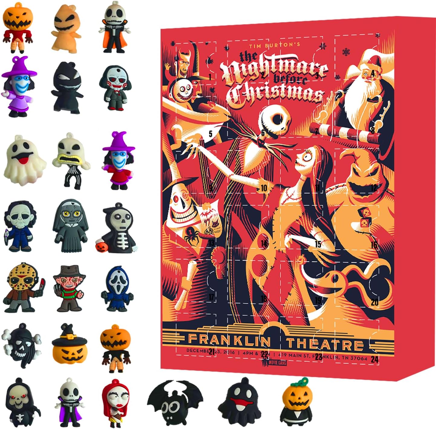 Advent Calendars - Halloween Advent Calendar 2023, Halloween Horror Figures Advent Calendar, 24Pcs Halloween Countdown Calendar with Surprise Toys, Scary Halloween Doll Collectible Figures Gift