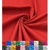 EOVEA - Cotton Polyester Fabric by The Yard &ndash; 60" Wide Broadcloth Fabric, Soft, Lightweight &amp; Breathable Material for Lining, Curtains, Bedding, Skirts, Sewing Projects (Red, 1 Yard)