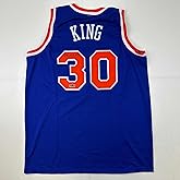 Facsimile Autographed Bernard King New York Blue Reprint Laser Auto Basketball Jersey Size Men's XL