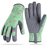 Baidast Garden Gloves, Breathable Leather Gardening Gloves Thorn Proof for Digging, Planting, Pruning