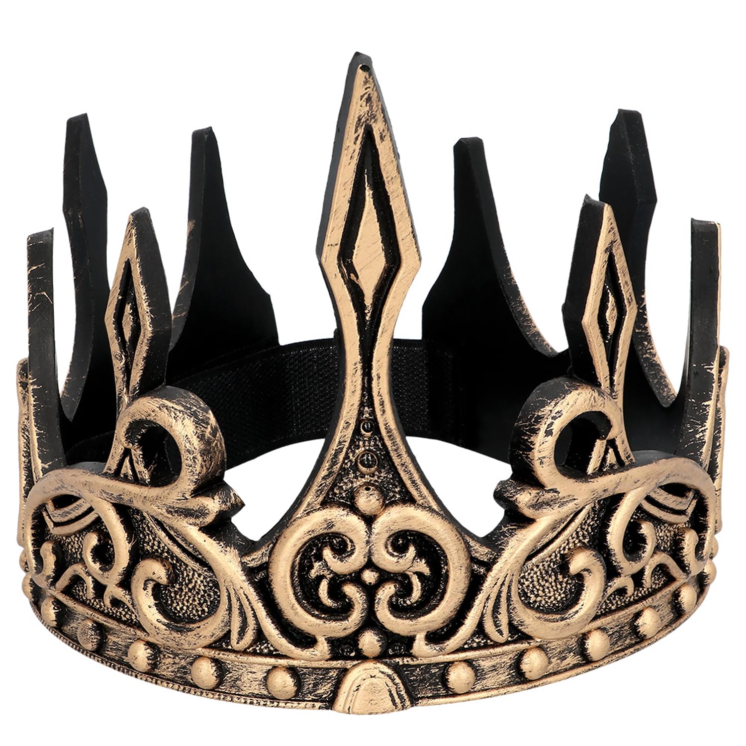 Boland 36108 Crown Medieval King, Adjustable Size, Accessories for Fancy Dress Costumes, Carnival and Theme Party, Gold