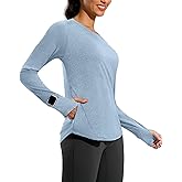 G Gradual Long Sleeve Workout Tops for Women Quick Dry Lightweight Running Athletic Shirts with Zip Pocket Moisture Wicking