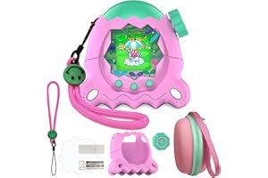 JCHPINE Hard Case and Silicone Cover for Tamagotchi Paradise Electronic Pet, Protective Cases for Tamagotchi Paradise with Screen Protector and Lanyard (Pink)