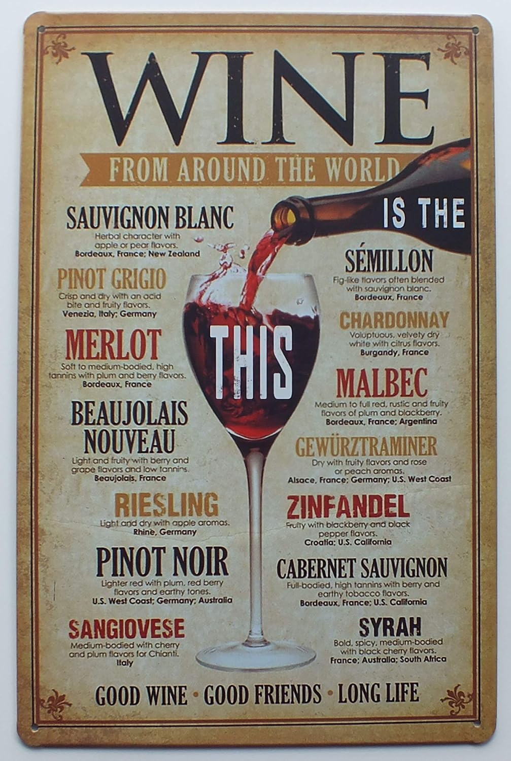 WENGG Placa De Metal Con Dise o De Vino De Alrededor Dise o De wengg-placa-de-metal-con-dise-o-de-vino-de-alrededor-dise-o-de